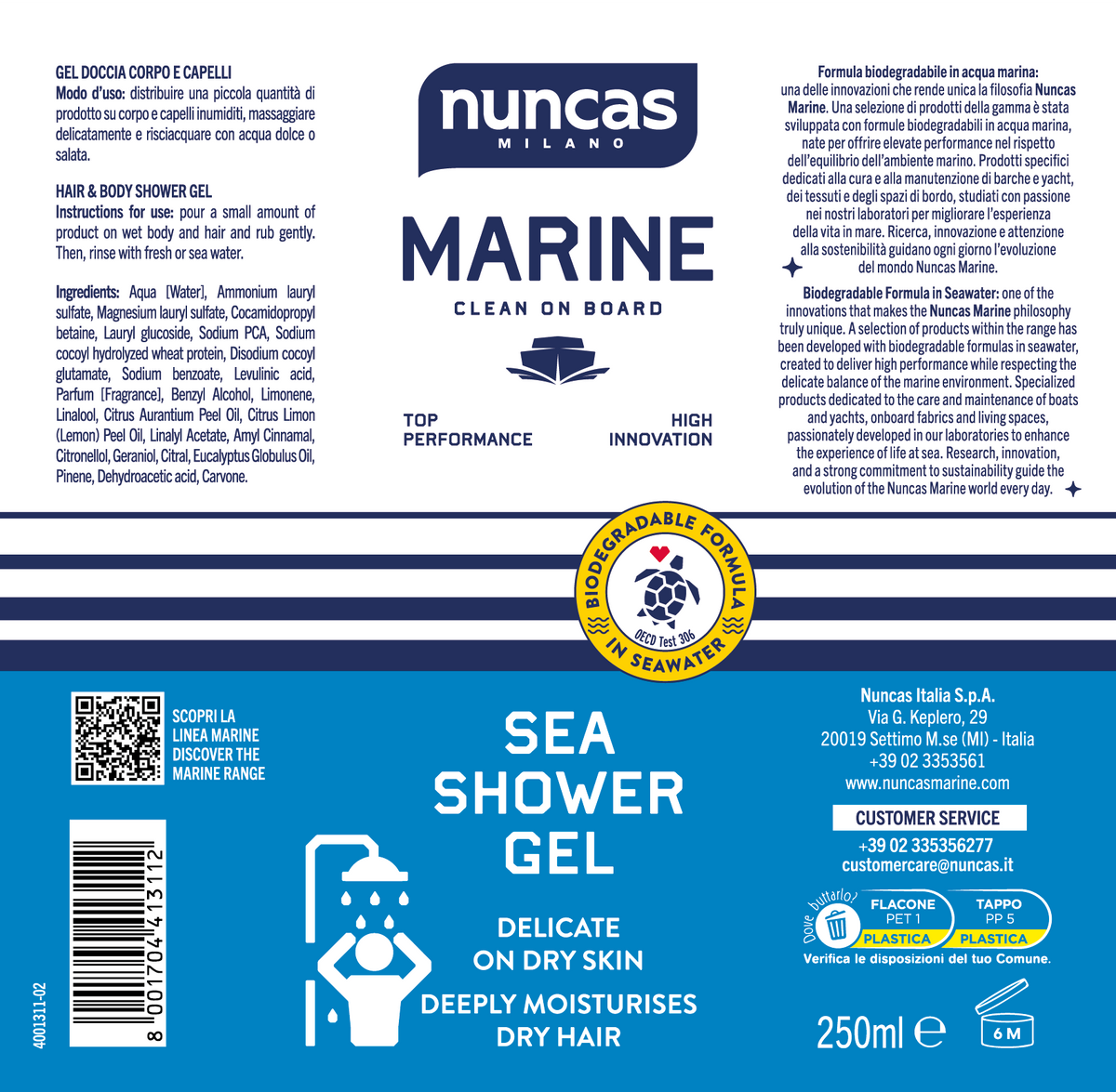 Nuncas Marine Sea Shower Gel - 250ml