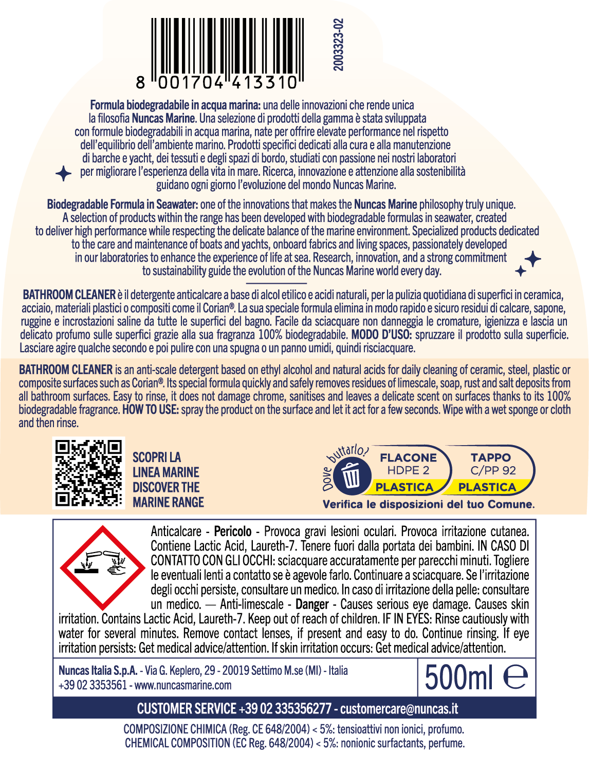 Nuncas Marine Bathroom Cleaner - 500ml