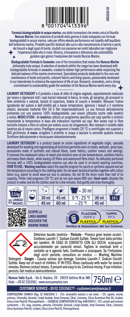 Nuncas Marine Laundry Detergent - 750ml