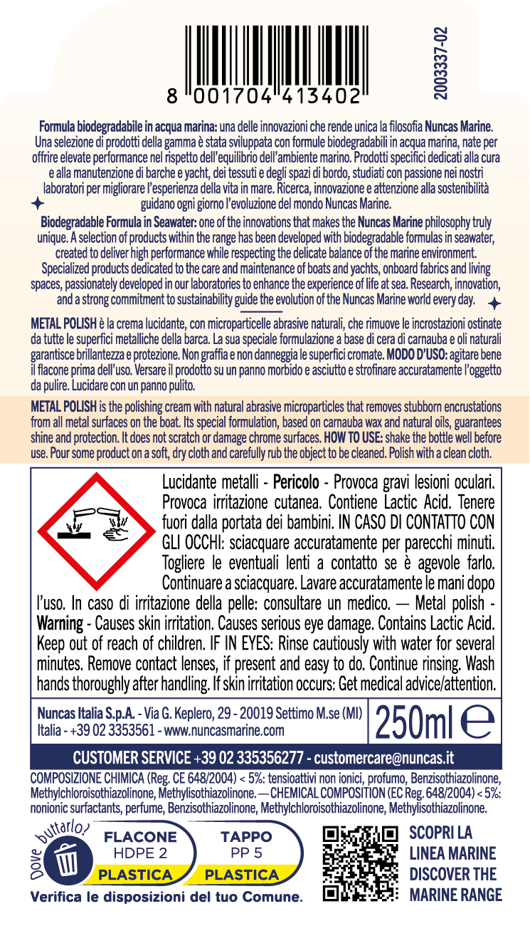 Nuncas Marine Metal Polish - 250ml