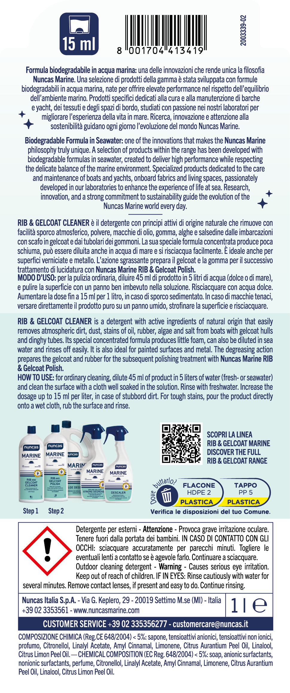 Nuncas Marine RIB and Gelcoat Cleaner - 1000ml