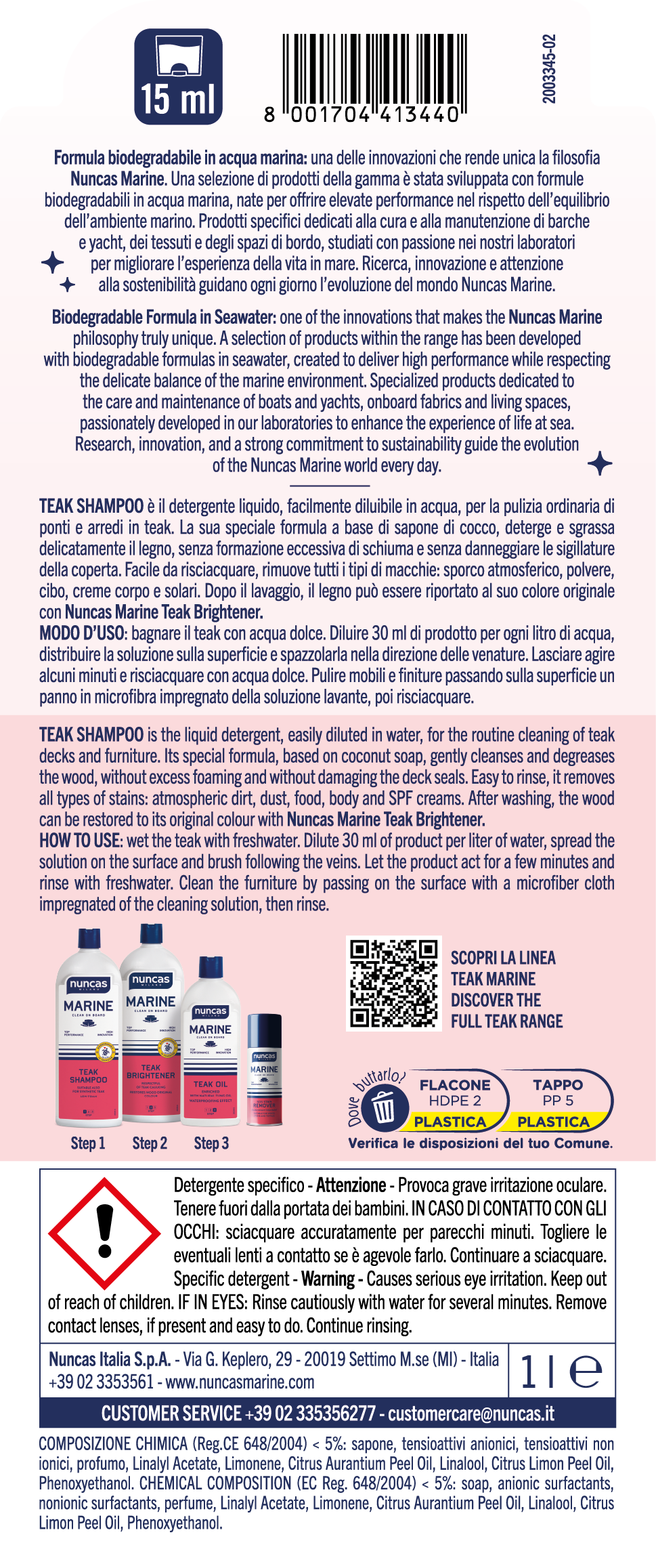 Nuncas Marine Teak Shampoo - 1000ml